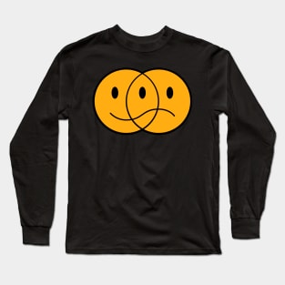 Happy And Sad Emoji Faces Long Sleeve T-Shirt